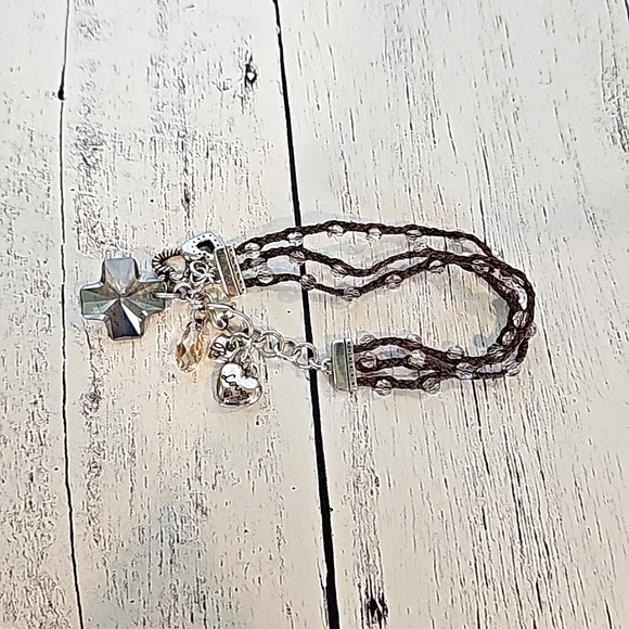 BRIGHTON SMOKY IRIDESCENT CROSS NECKLACE, BRACELET & EARRING SET - Picture 5 of 7